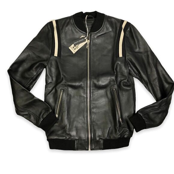 Bolongaro Trevor TALL Haden Leather Bomber Black Jacket Coat - Picture 10 of 10